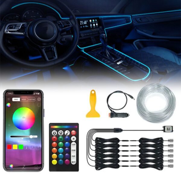 Car LED Interior Strip Light, 16 Million Colors 5 in 1 wireless Mobile Control - Image 4